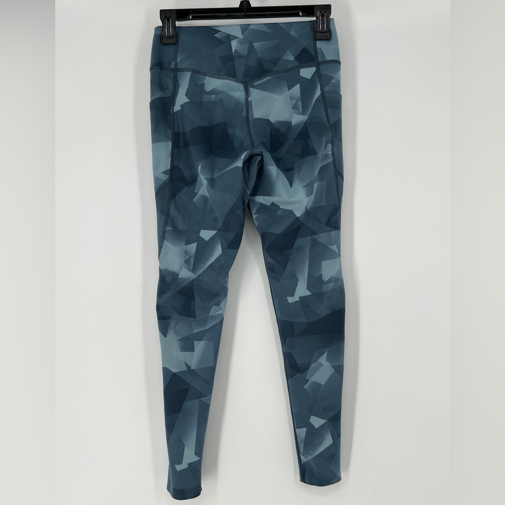 UNIQLO NWOT‎ LEGGINGS GREY GEOMETRIC PATTERN UV PROTECTION DRY COOL TO TOUCH - Picture 2 of 9